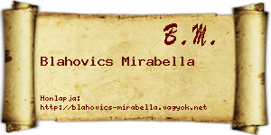 Blahovics Mirabella névjegykártya